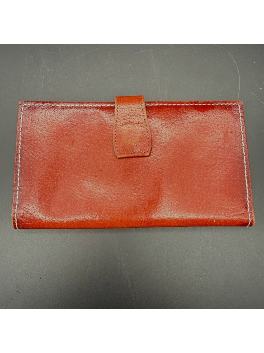 Vtg 70s Princess Gardner Genuine Buffalo Leather Bifold Checkbook Wallet Cognac